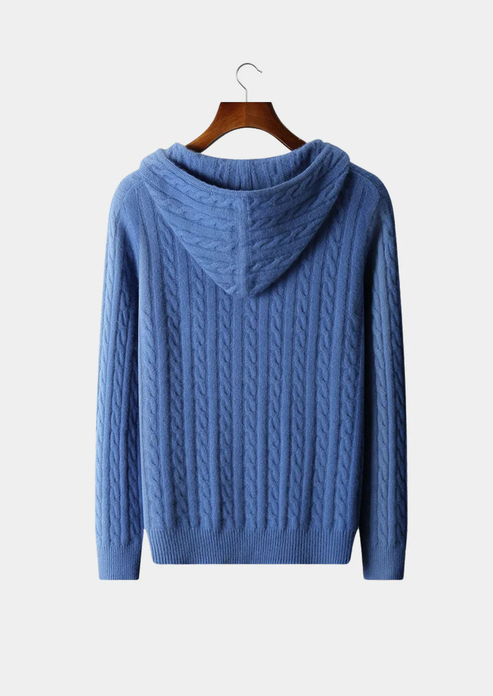 NOTTING 100% CASHMERE CABLE ZIP HODDIE