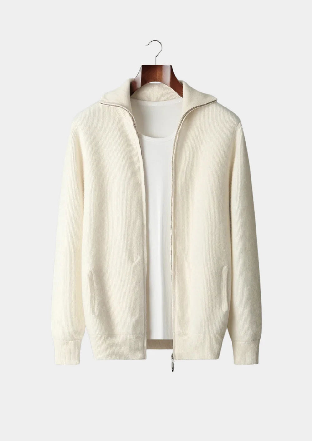 WINDSOR WOOL RIBBED CARDIGAN