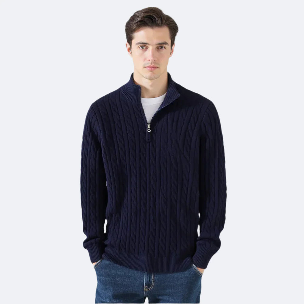 NEWPORT ZIP CABLE SWEATER