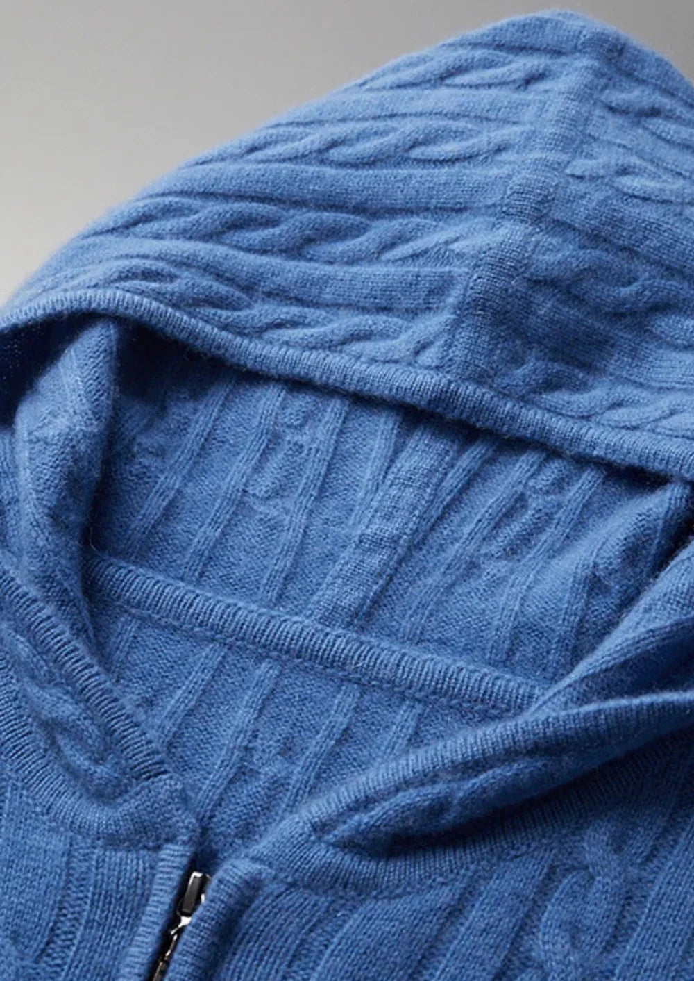 NOTTING 100% CASHMERE CABLE ZIP HODDIE