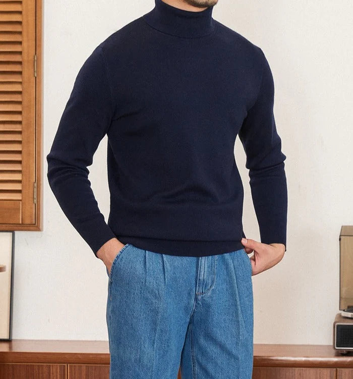 AMIR SLIM FIT WOOL TURTLENECK