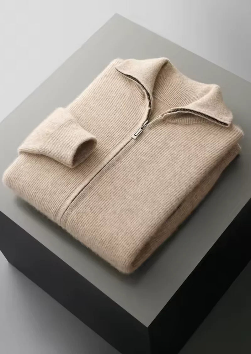 WINDSOR WOOL RIBBED CARDIGAN