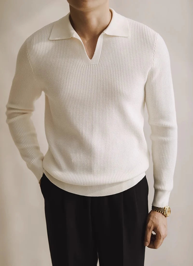 ASTOR KNIT LONG SLEEVE POLO