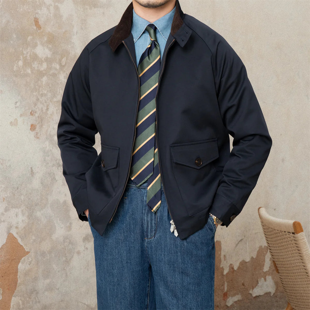 OXFORD CLUB CORDURAY COLLAR JACKET