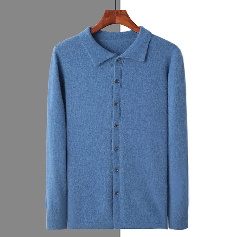 LEMARAIS 100% CASHMERE BUTTON POLO