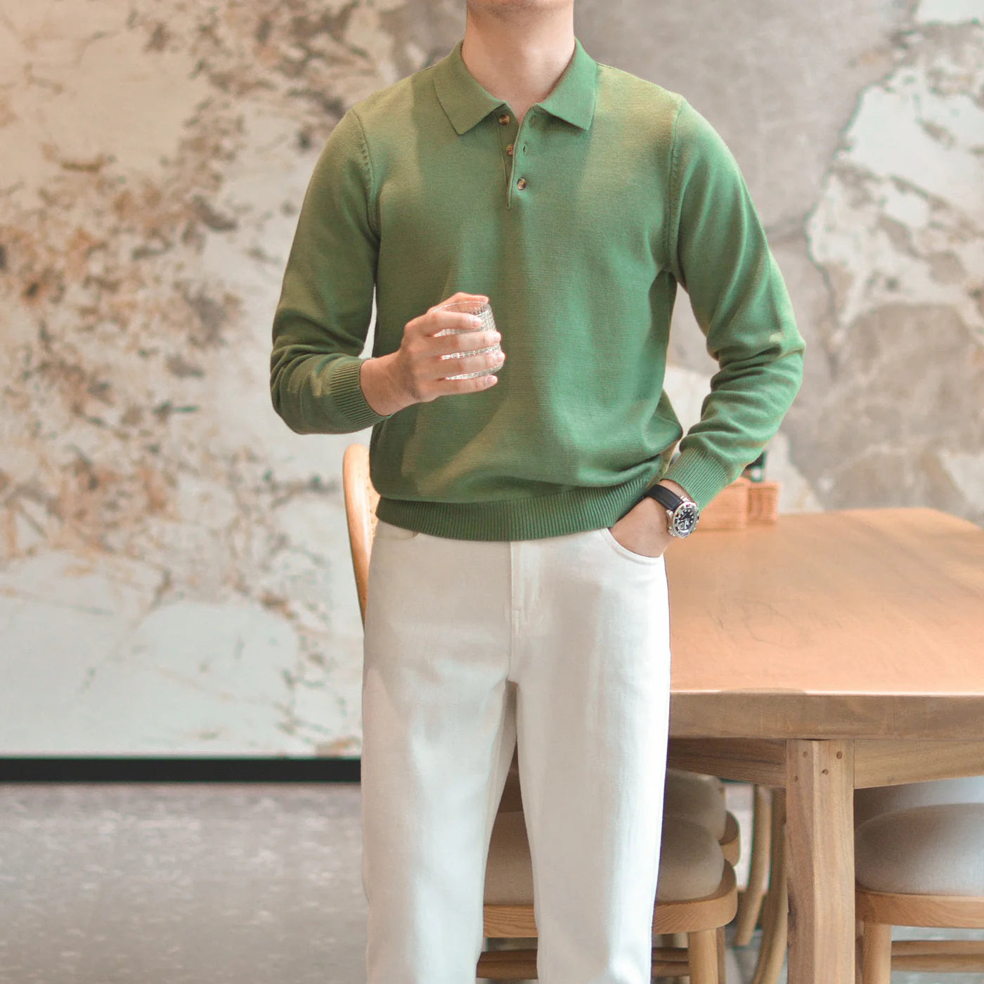 CAVELL LONG SLEEVE KNIT POLO