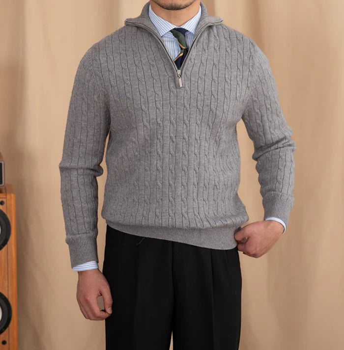 SARTO LINE KNIT HALF ZIP SWEATER