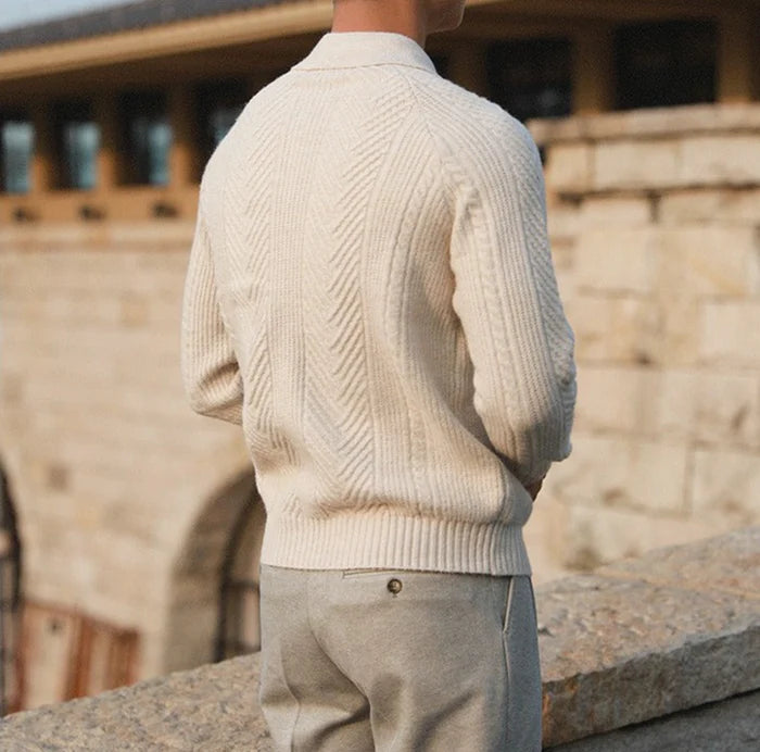 ALBERON KNIT LONG SLEEVE POLO