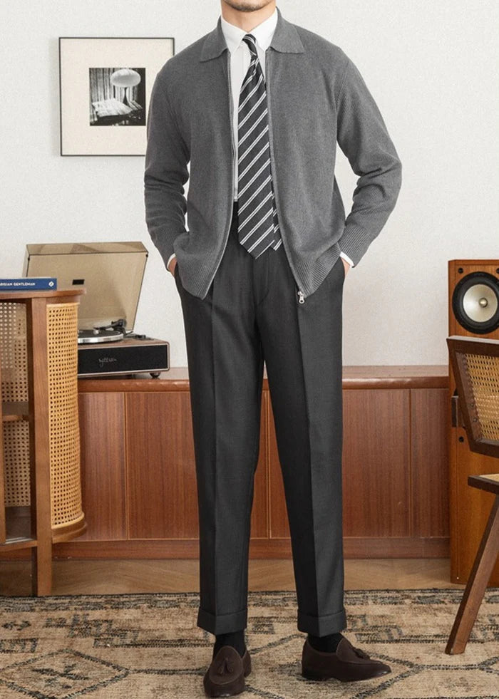 REGENCY TEXTURE WOOL CARDIGAN