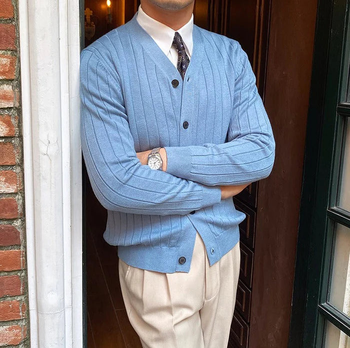 MONARCH PLEATED KNIT CARDIGAN