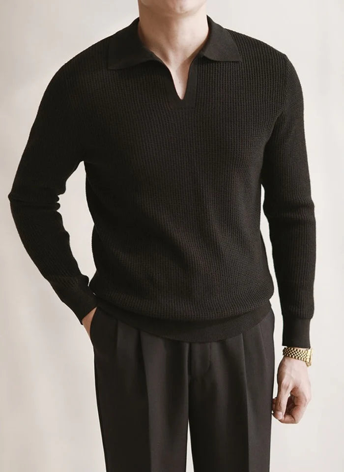 ASTOR KNIT LONG SLEEVE POLO