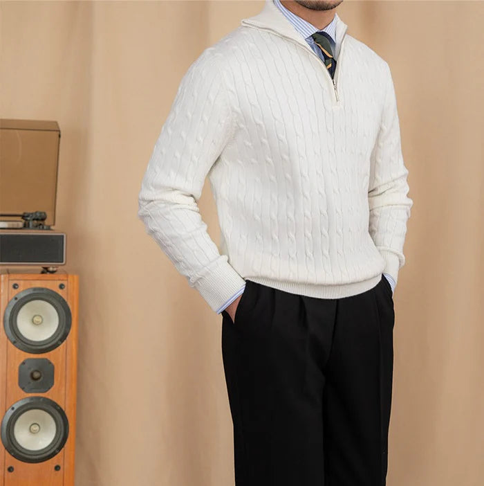 SARTO LINE KNIT HALF ZIP SWEATER