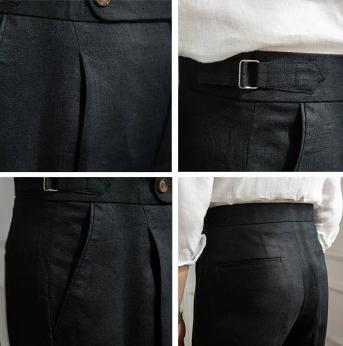 ALTIER CLUB LINEN PLEATED TROUSERS