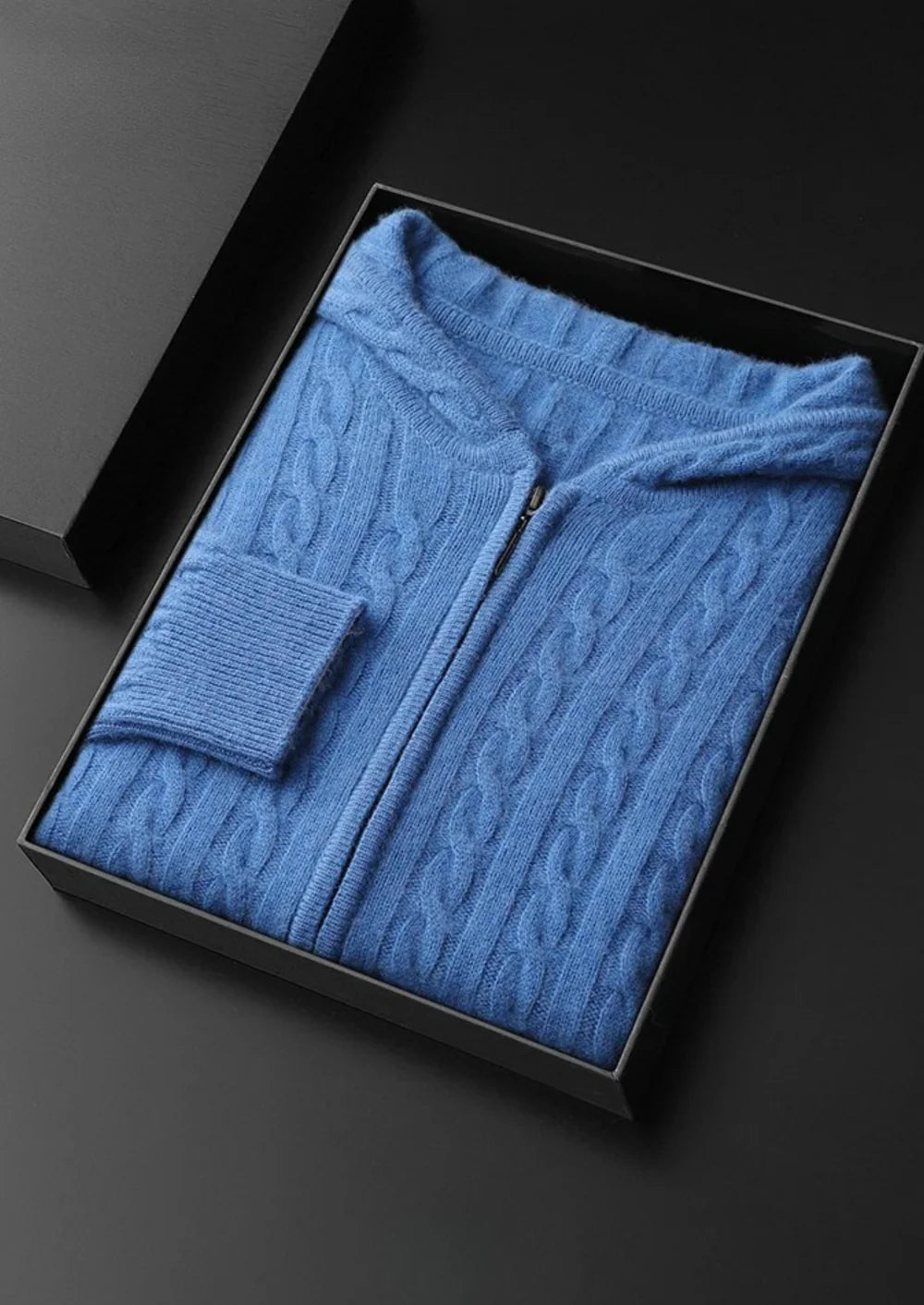 NOTTING 100% CASHMERE CABLE ZIP HODDIE