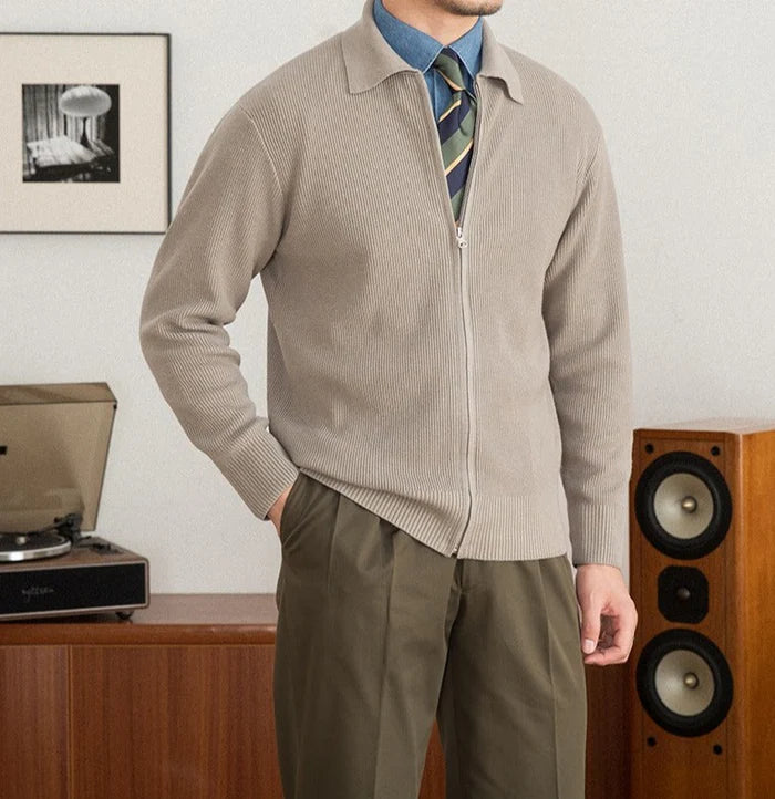 REGENCY TEXTURE WOOL CARDIGAN