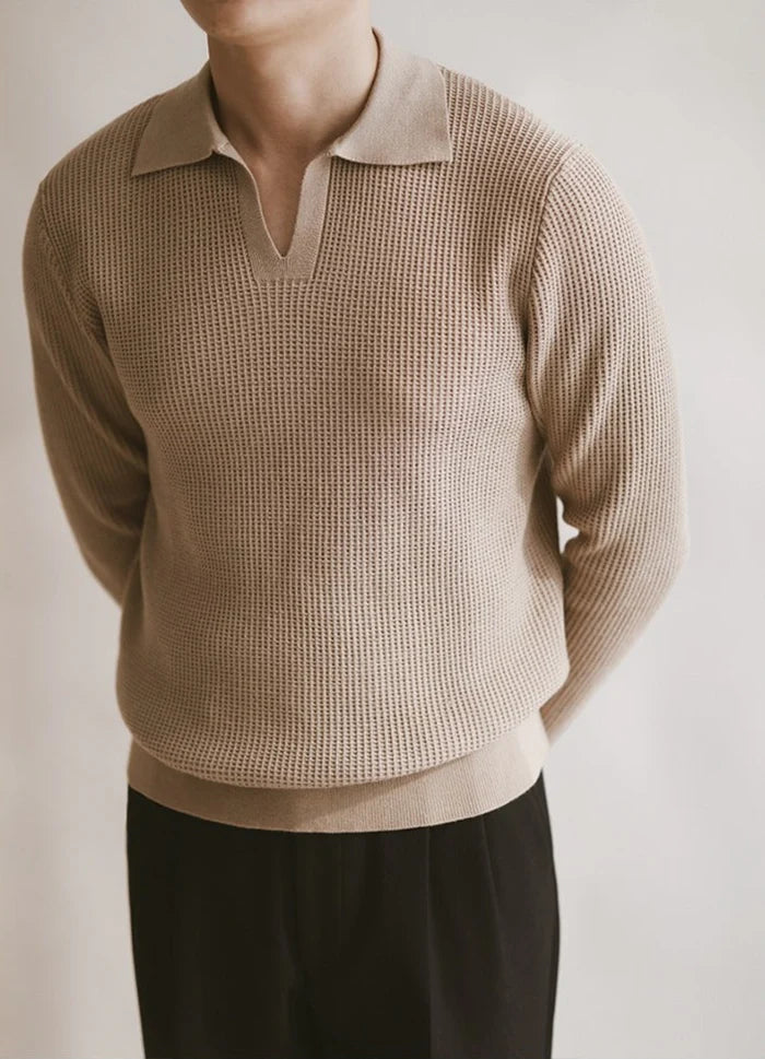 ASTOR KNIT LONG SLEEVE POLO