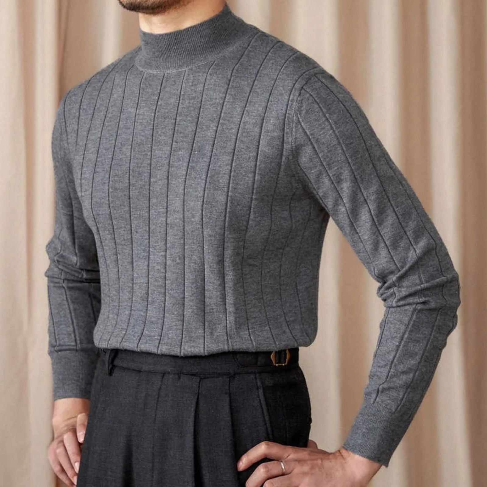 FLORENCE SILK WOOL TURTLENECK SWEATER