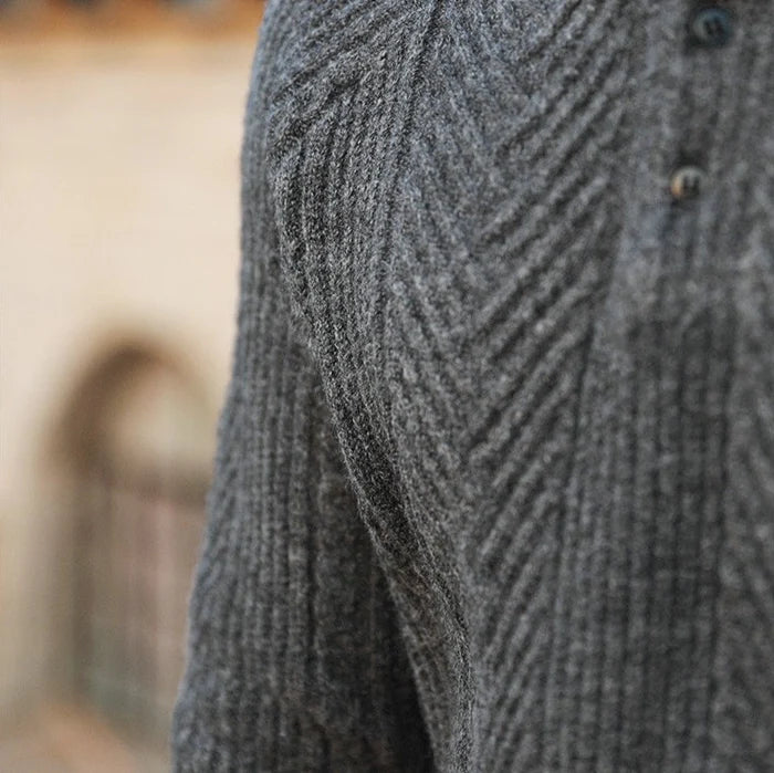 ALBERON KNIT LONG SLEEVE POLO