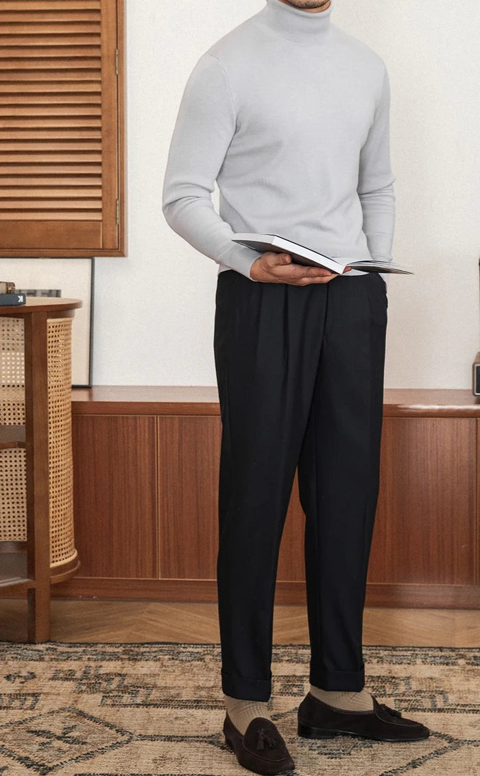 AMIR SLIM FIT WOOL TURTLENECK