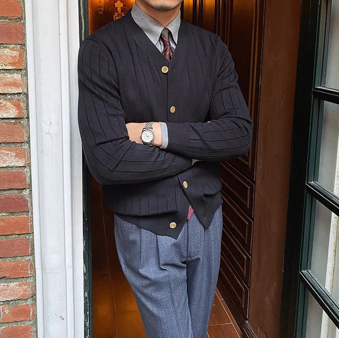 MONARCH PLEATED KNIT CARDIGAN