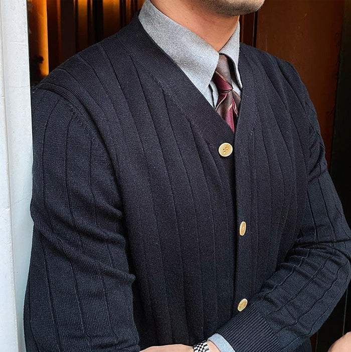 MONARCH PLEATED KNIT CARDIGAN