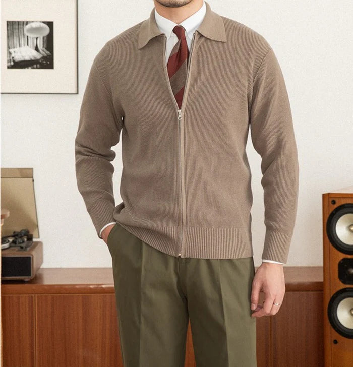 REGENCY TEXTURE WOOL CARDIGAN