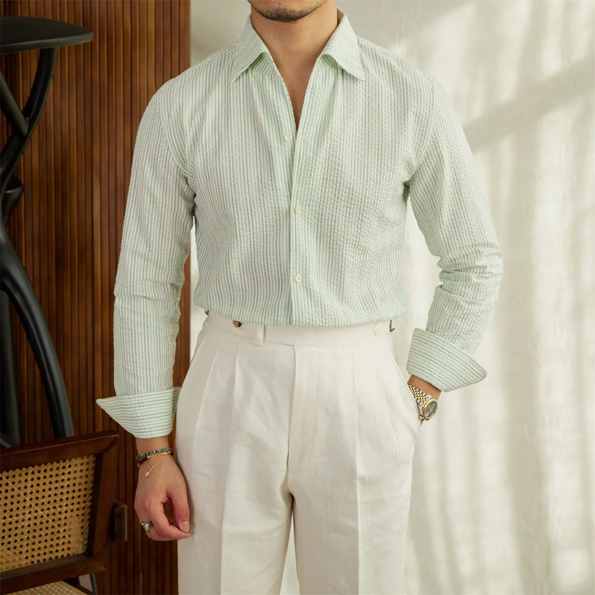 ALVORO STRIPED CLASSIC SHIRT