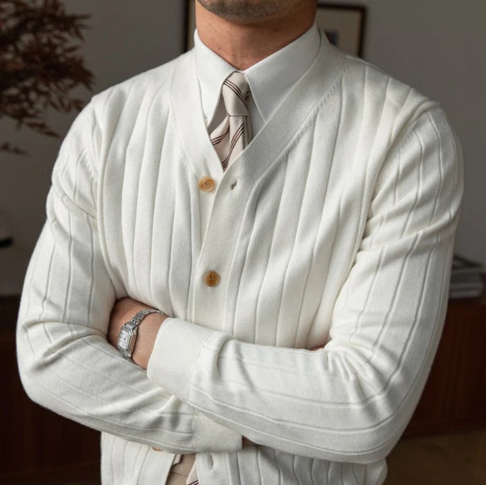 MONARCH PLEATED KNIT CARDIGAN