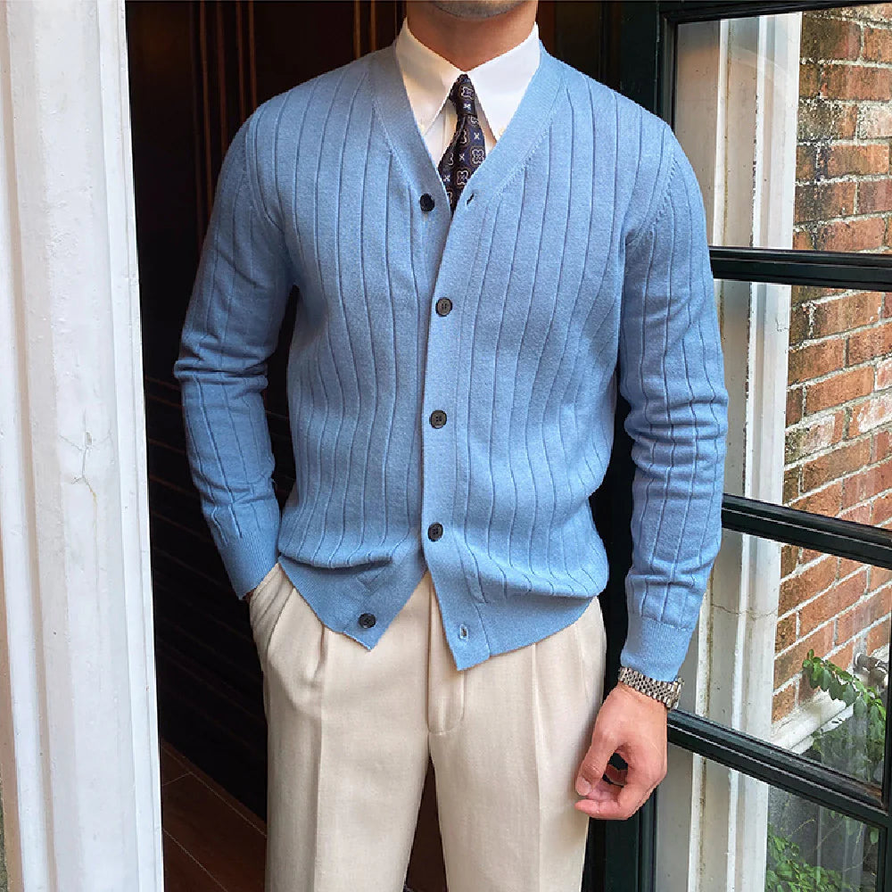 MONARCH PLEATED KNIT CARDIGAN