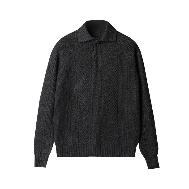 ALBERON KNIT LONG SLEEVE POLO