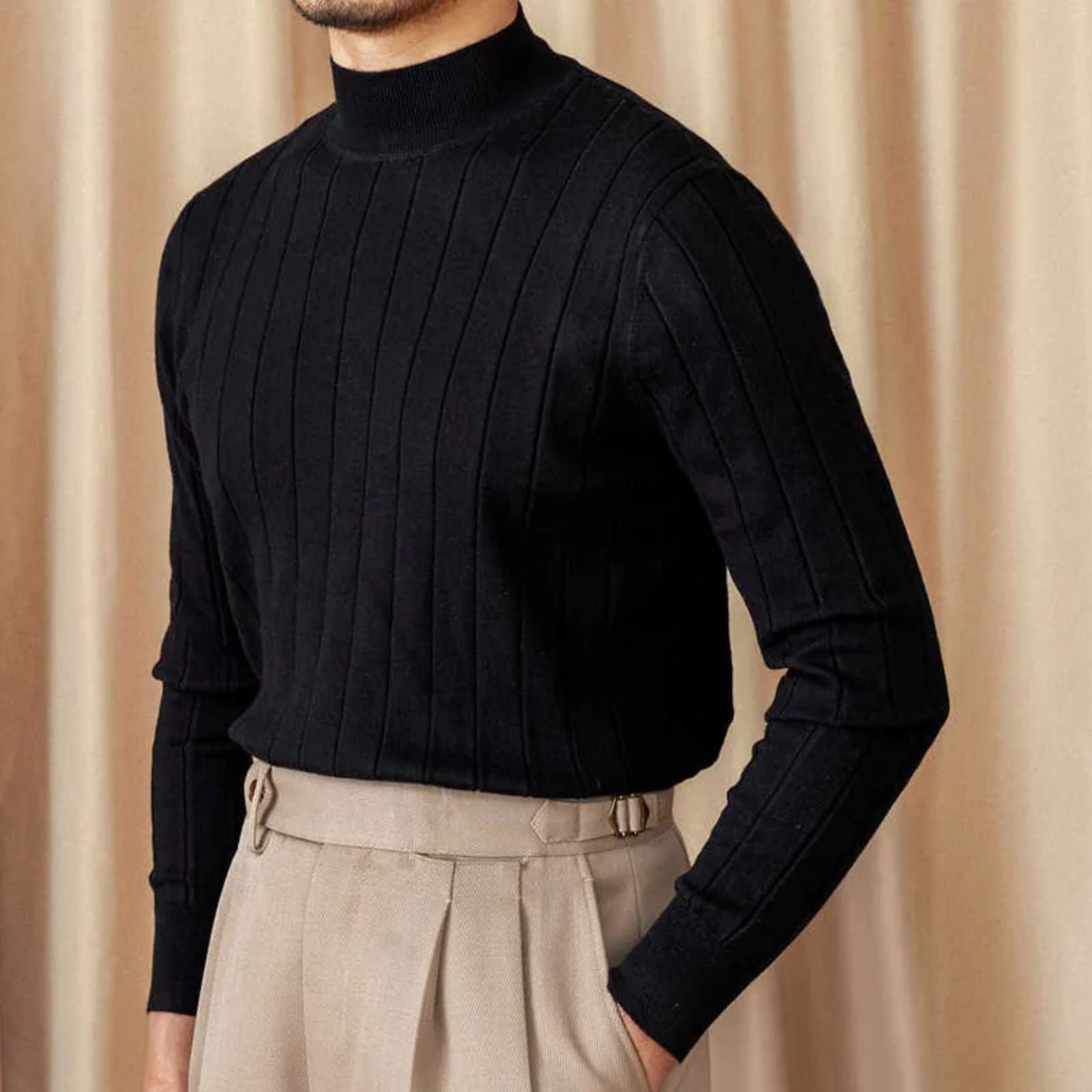FLORENCE SILK WOOL TURTLENECK SWEATER