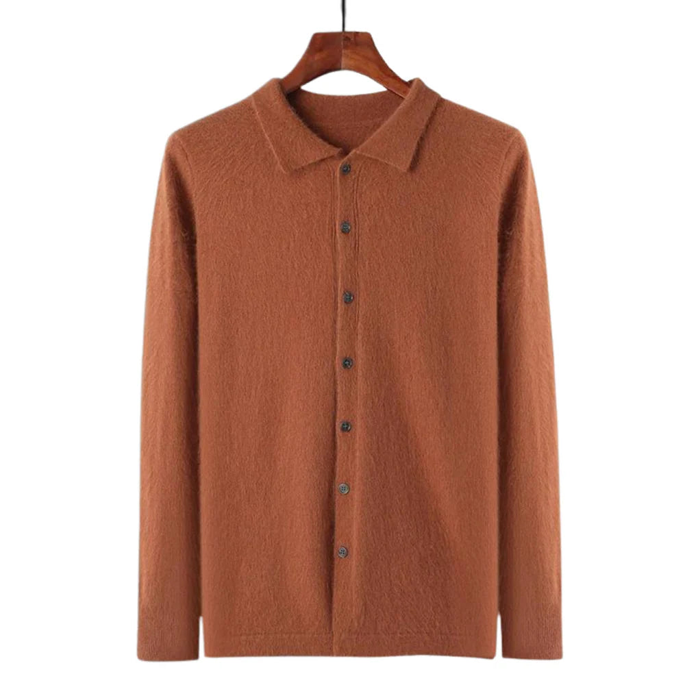 LEMARAIS 100% CASHMERE BUTTON POLO