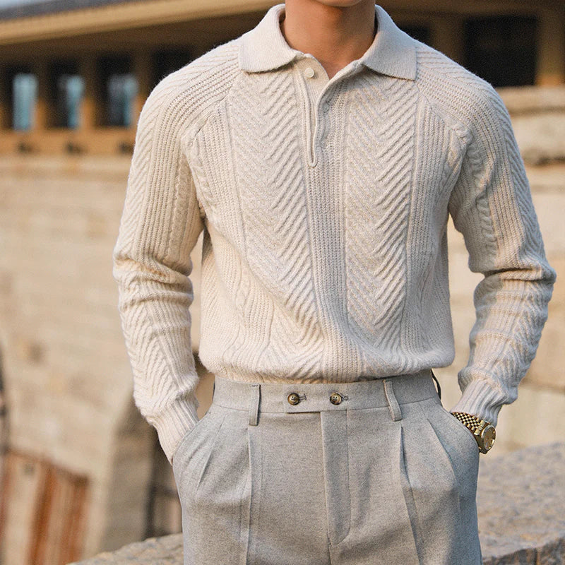 ALBERON KNIT LONG SLEEVE POLO