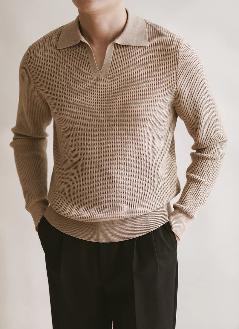 ASTOR KNIT LONG SLEEVE POLO