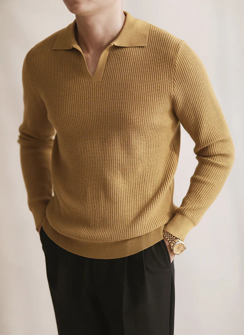 ASTOR KNIT LONG SLEEVE POLO